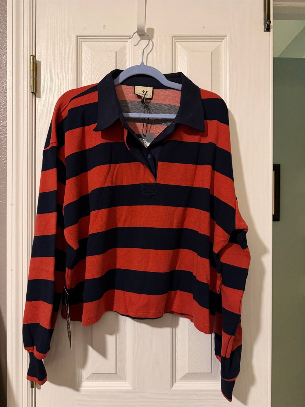 NWT Tuckernuck Navy and Red Striped Rugby Shirt